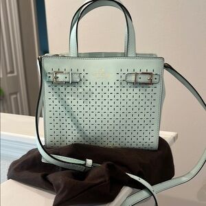 Kate Spade Green Satchel with Perforated Design